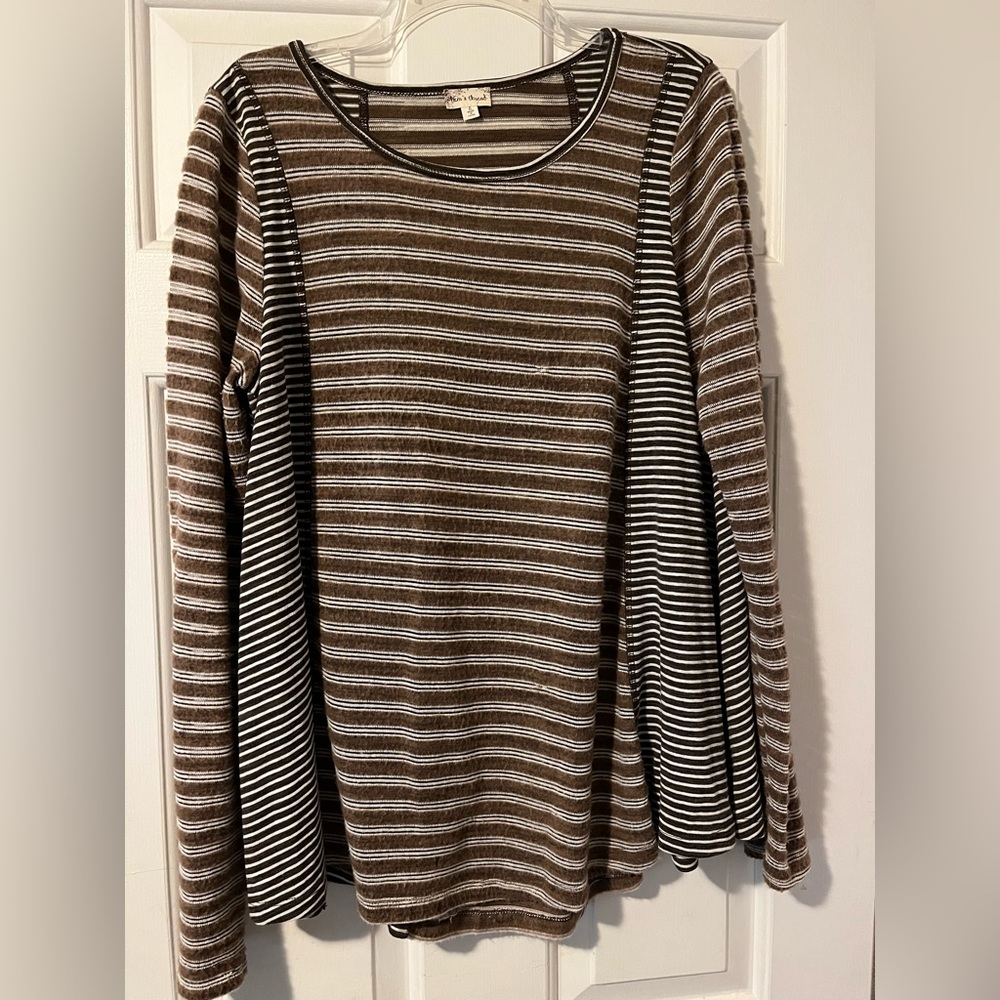 Hem & Thread Chocolate and Cream Striped Sweater